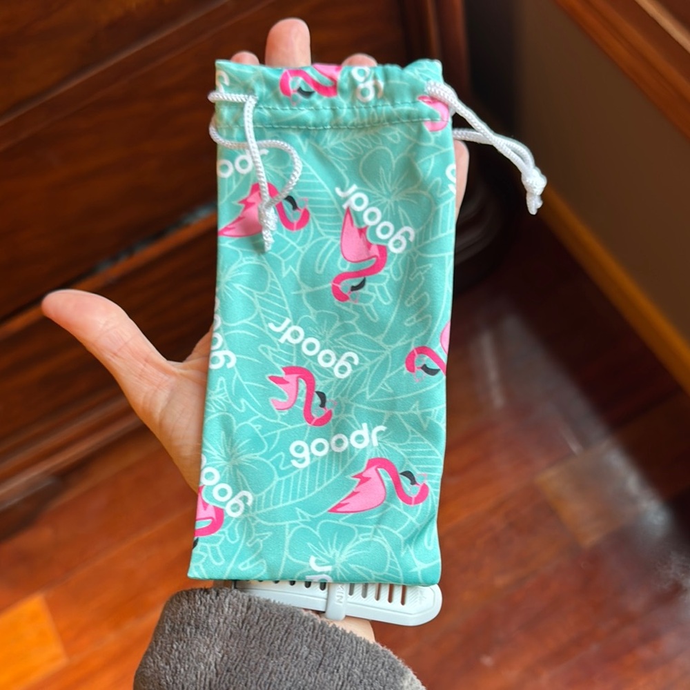 Flamingo Sunglasses Pouch - Teal and Pink